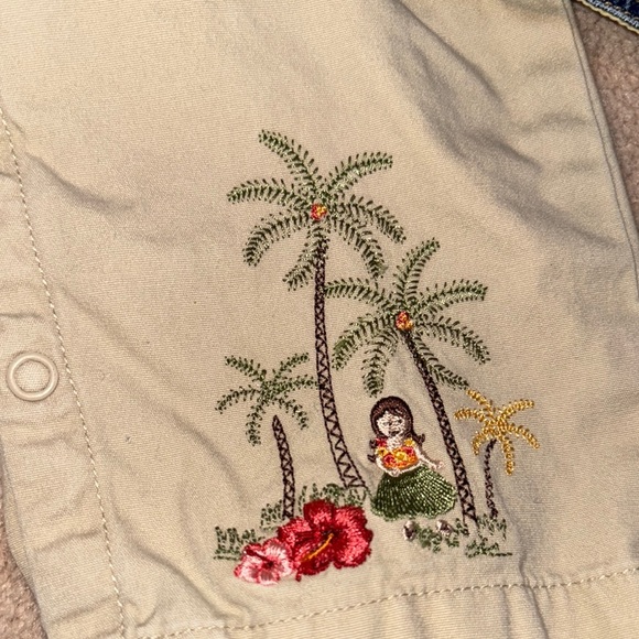 Gymboree Cream Oberalls and Blue Casual Denim Dress with Playful Embroidery - Picture 7 of 8